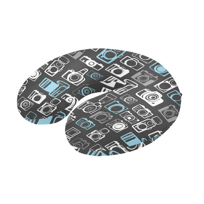 Camera Pattern Print Design 04 U-Shaped Travel Neck Pillow
