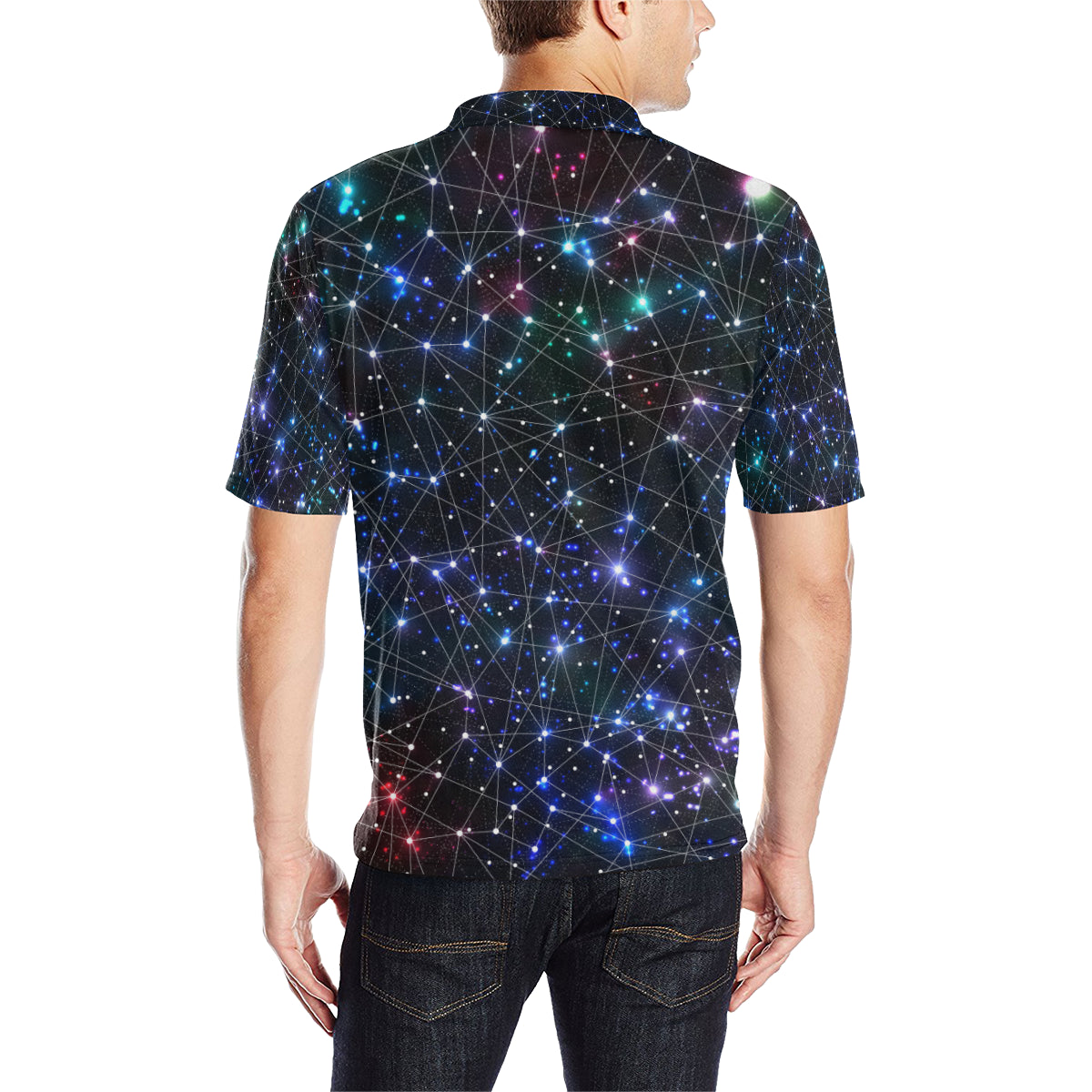 Cosmic Pattern Print Design 01 Men Polo Shirt
