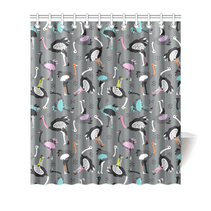 Ostrich Pattern Print Design 01 Shower Curtain