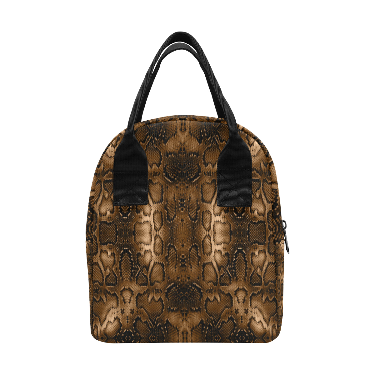Snake Skin Brown Print Insulated Lunch Bag
