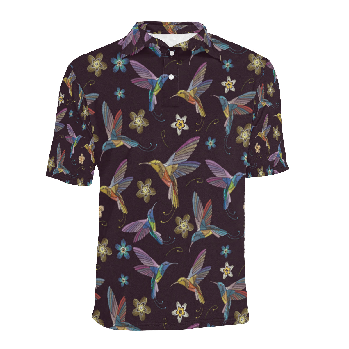 Hummingbird Pattern Print Design 04 Men Polo Shirt