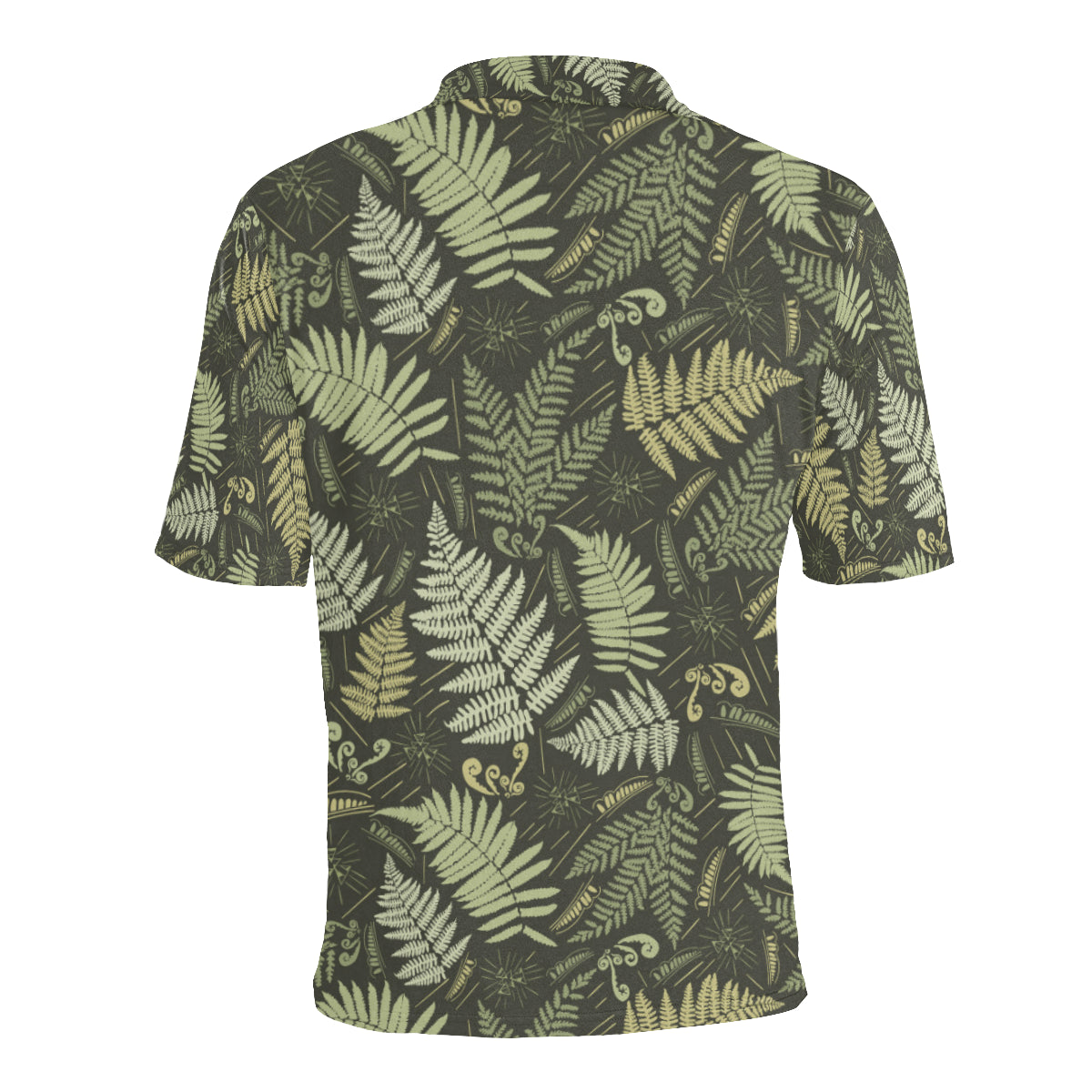 Fern Leave Green Print Pattern Men Polo Shirt