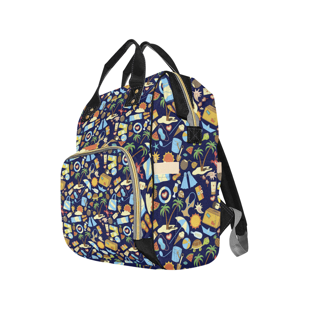 Beach Themed Pattern Print Design 04 Diaper Bag Backpack