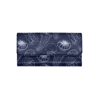 Jellyfish Pattern Print Design 05 Women's Trifold Wallet