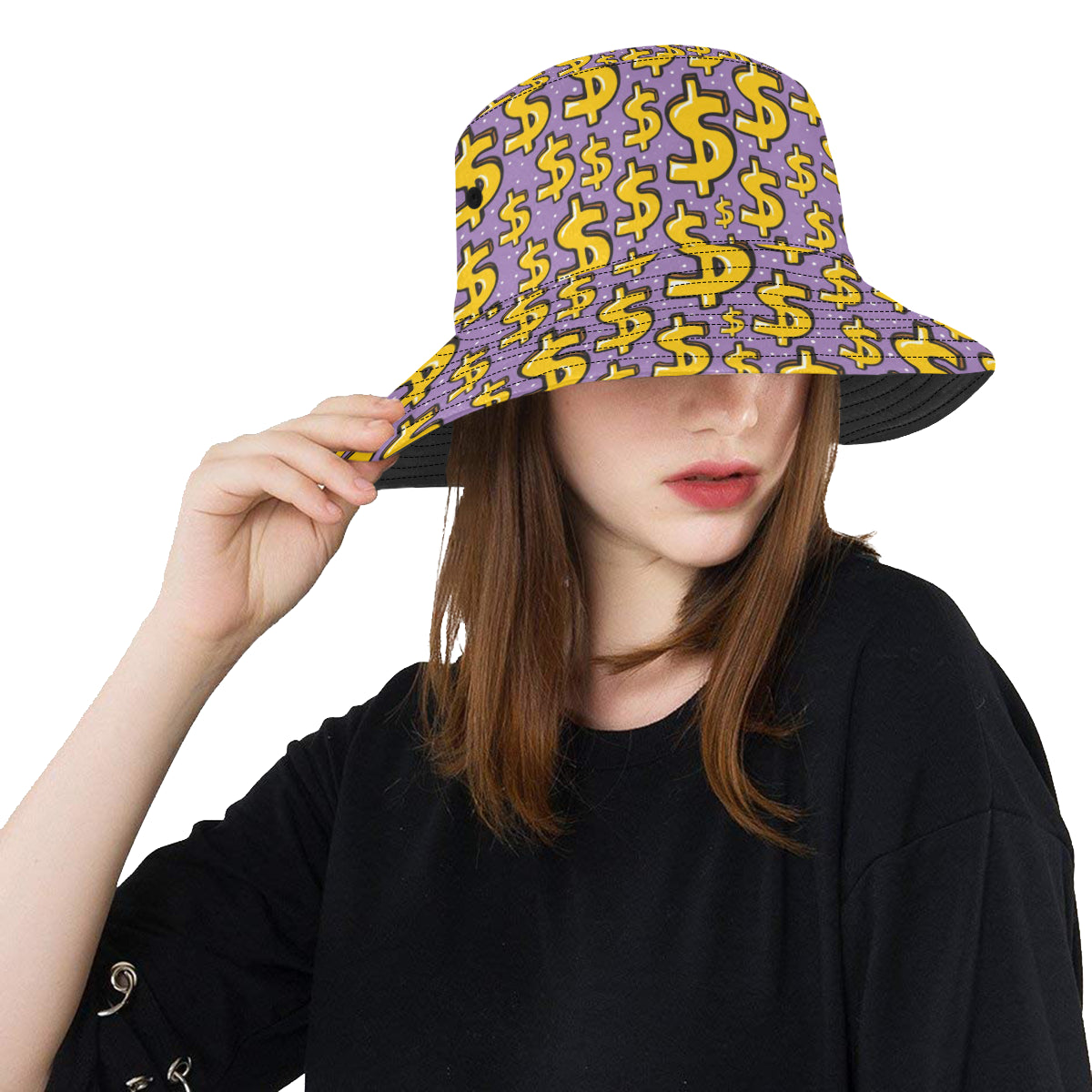 Dollar Pattern Print Design DO01 Unisex Bucket Hat