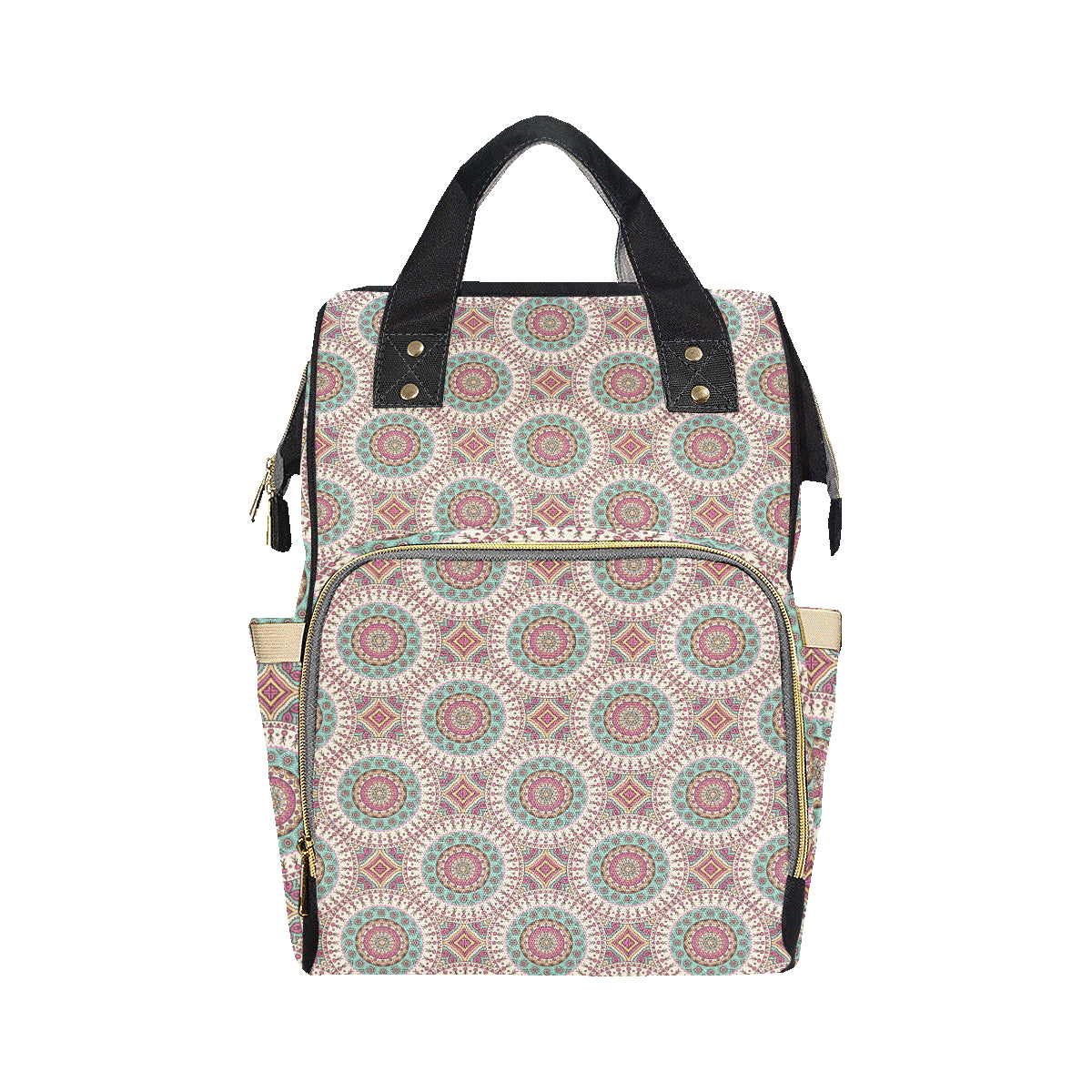 Bohemian Round Style Print Diaper Bag Backpack