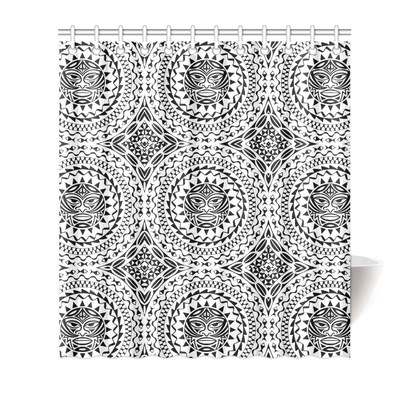Polynesian Tribal Mask Shower Curtain