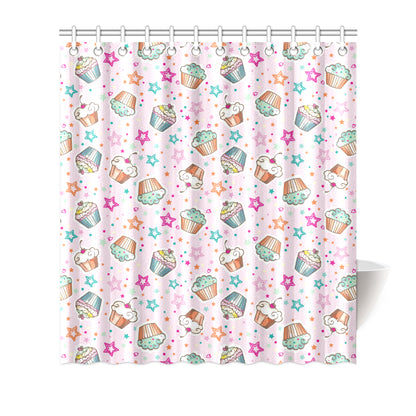 Cupcake Pattern Print Design CP03 Shower Curtain