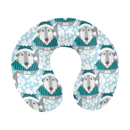 Alaskan Malamute Pattern Print Design 01 U-Shaped Travel Neck Pillow