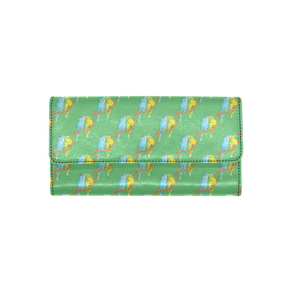 Budgerigar Pattern Print Design 01 Women's Trifold Wallet