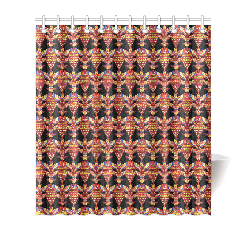 Totem Pole Print Shower Curtain