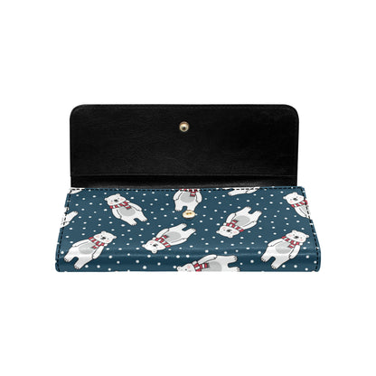 Polar Bear Pattern Print Design PB05 Women's Trifold Wallet