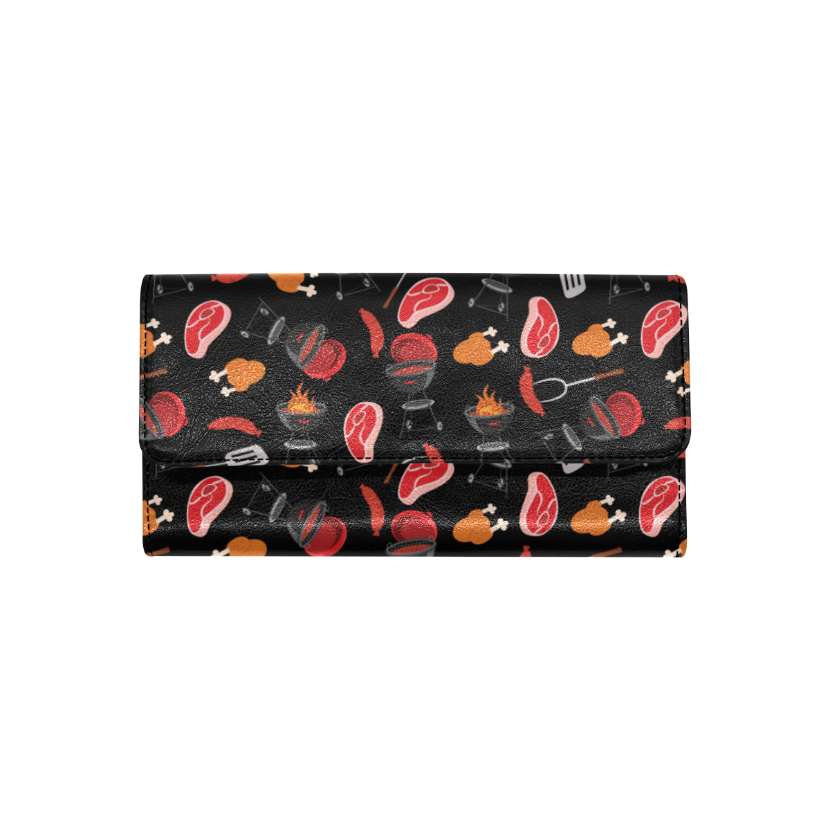 Barbecue Pattern Print Design 04 Women's Trifold Wallet