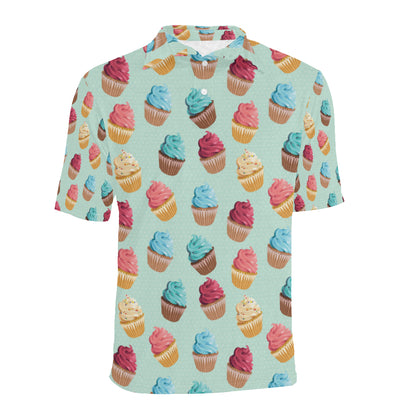 Cupcake Pattern Print Design 01 Men Polo Shirt