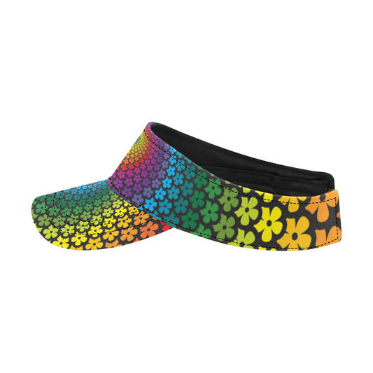 Flower Power Rainbow Spiral Print Unisex Sun Visor
