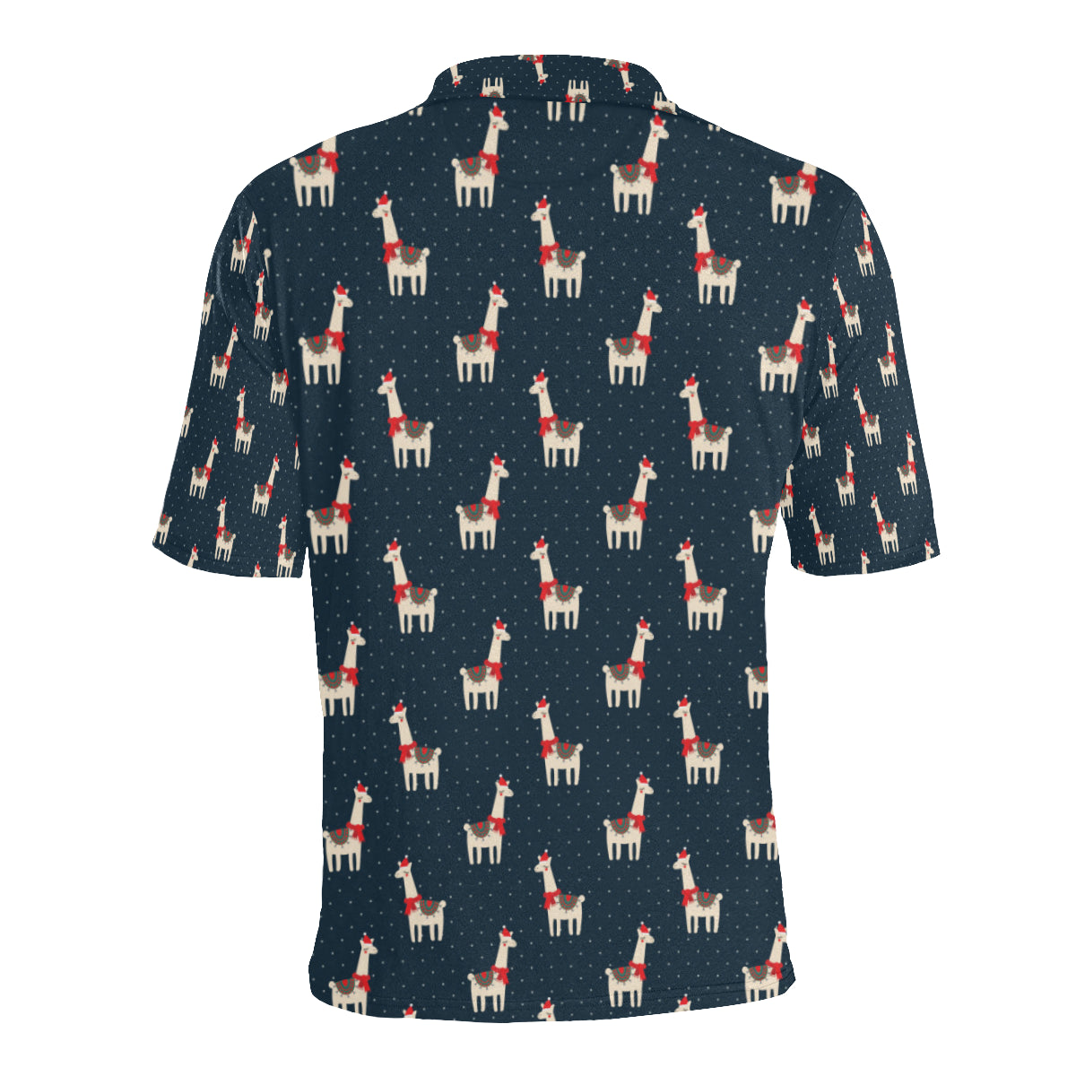 Llama with Polka Dot Themed Print Men Polo Shirt