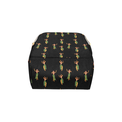 Hula Dancers Girl Pattern Print Design 01 Diaper Bag Backpack