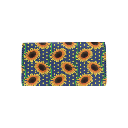 Sunflower Pattern Print Design SF03 Women's Trifold Wallet