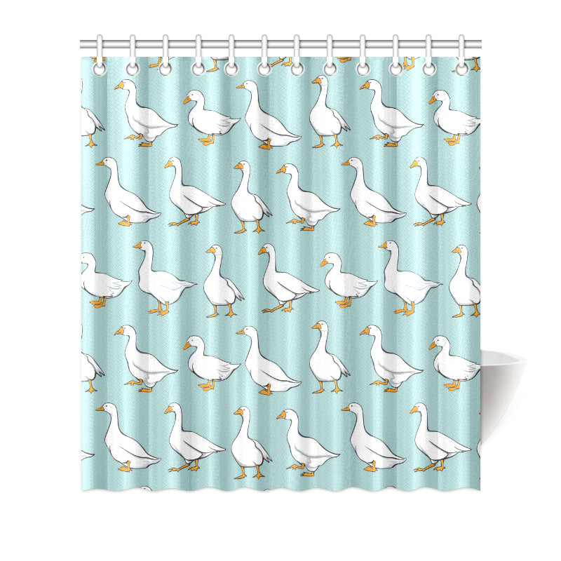 Goose Pattern Print Design 02 Shower Curtain