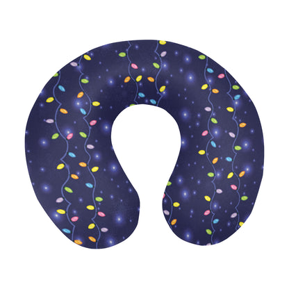Christmas Light Pattern Print Design 03 U-Shaped Travel Neck Pillow