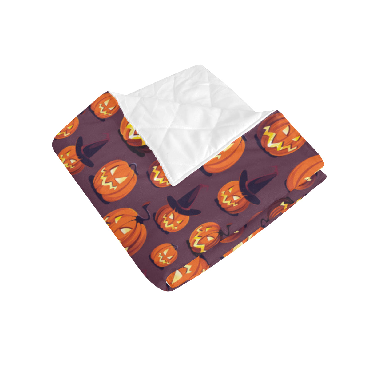 Halloween Pumpkin Pattern Print Design 03 Premium Quilt