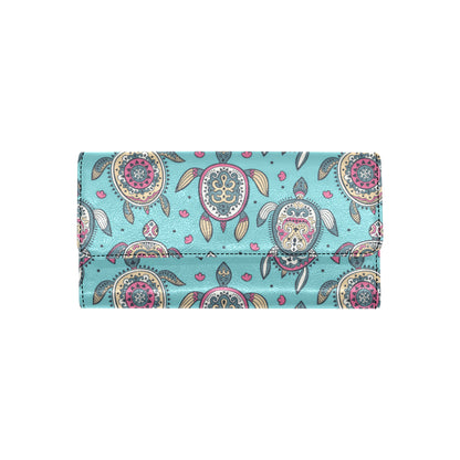Sea Turtle Art Pattern Women's Trifold Wallet