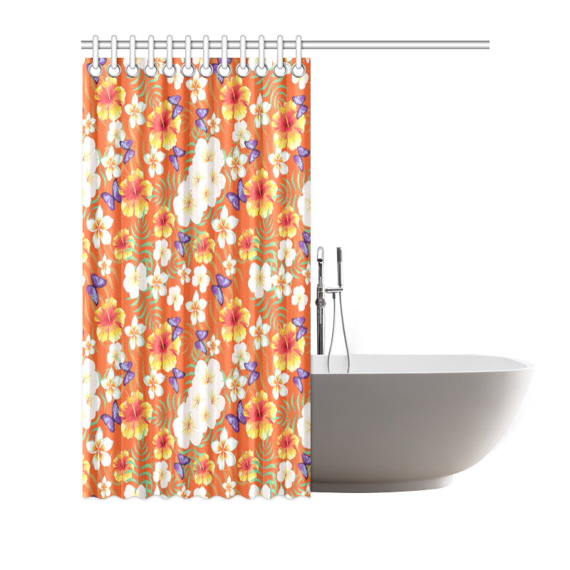 Tropical Flower Pattern Print Design TF027 Shower Curtain