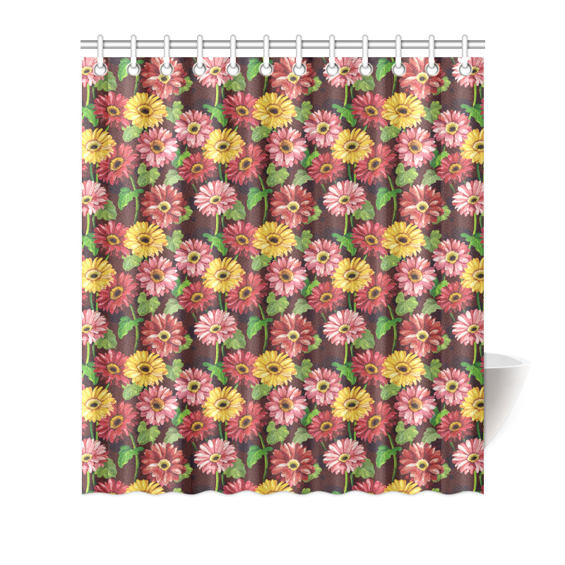 Daisy Gerbera Print Pattern Shower Curtain