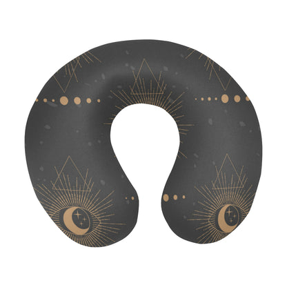 Moon Boho Pattern Print Design 02 U-Shaped Travel Neck Pillow