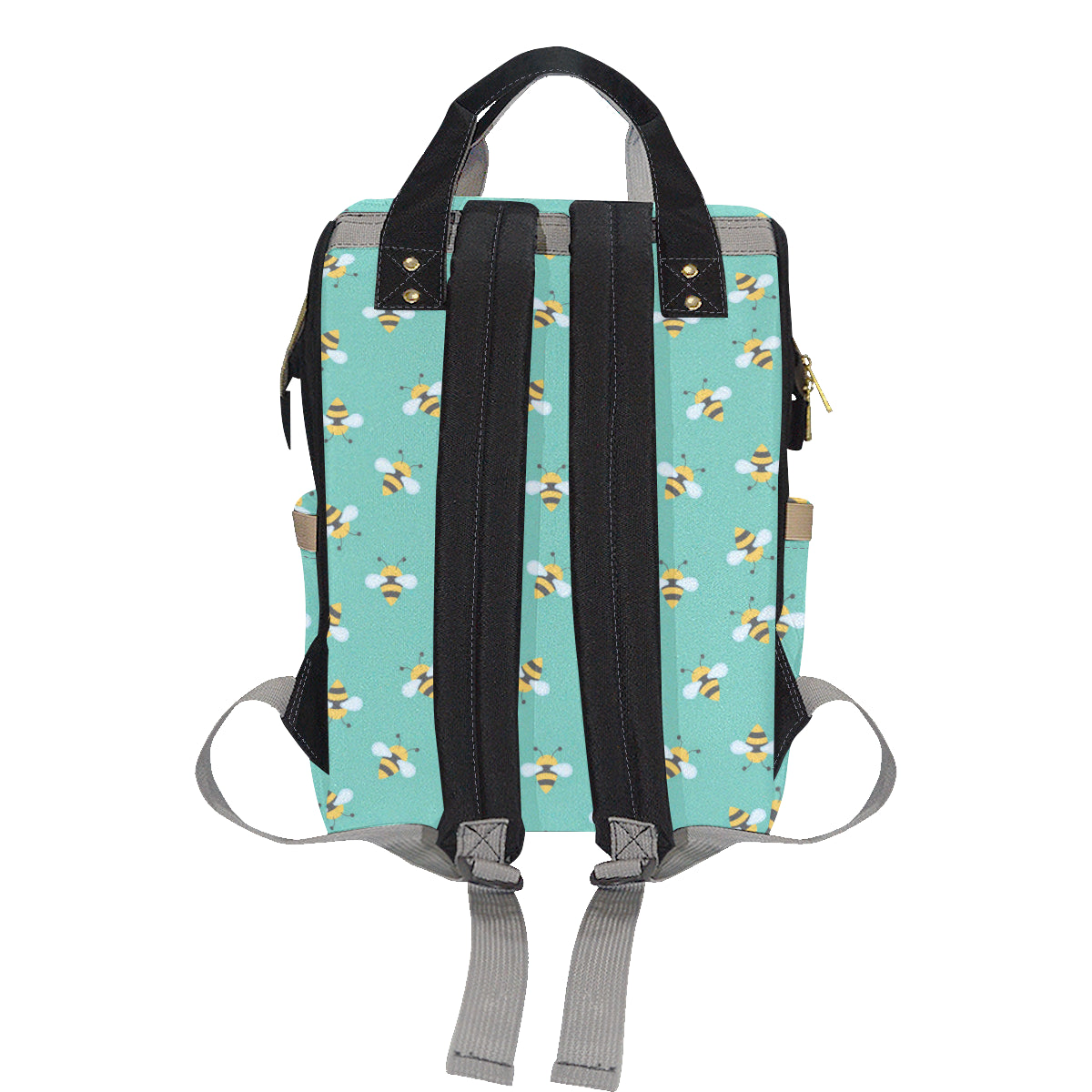 Bee Pattern Print Design 01 Diaper Bag Backpack