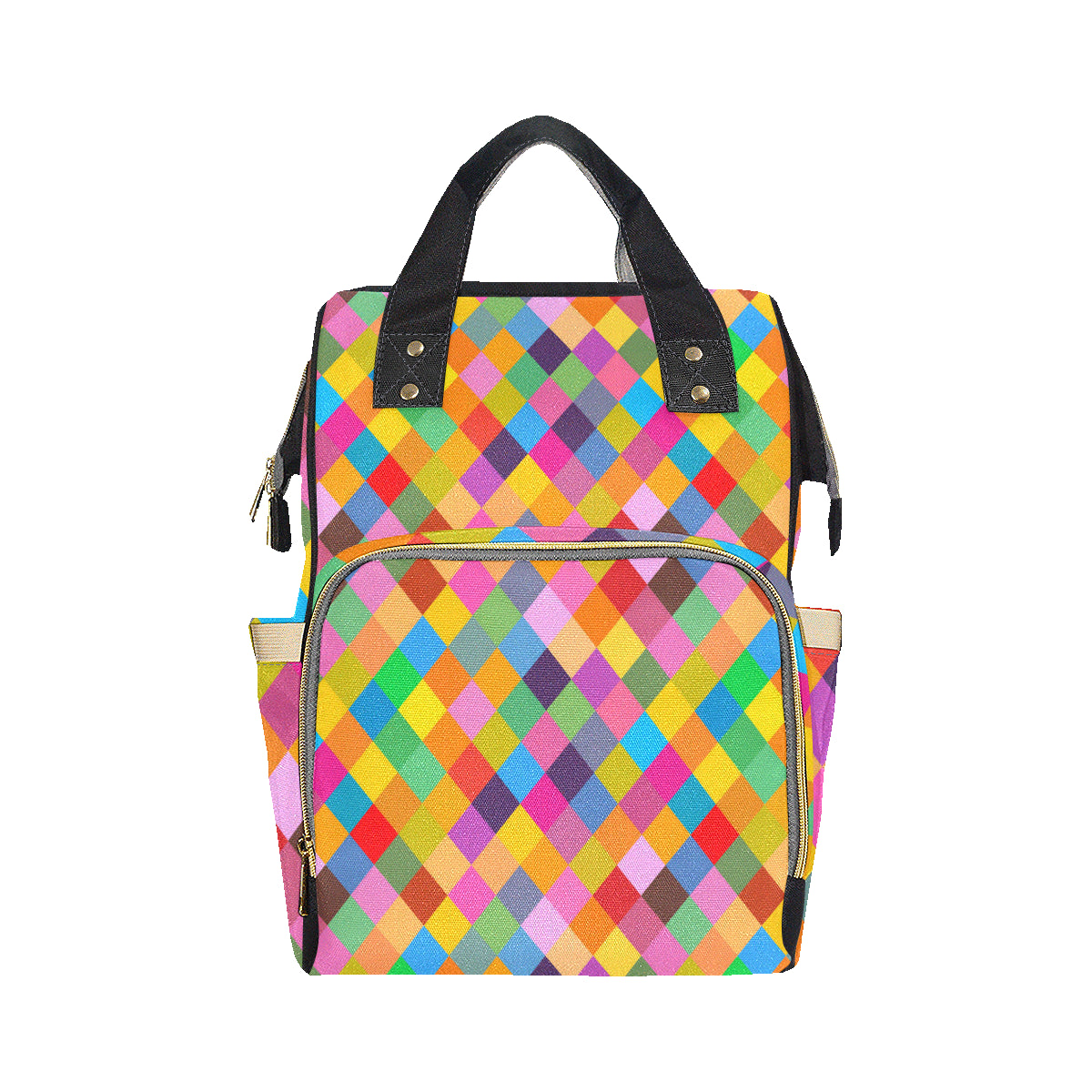 Harlequin Pattern Print Design 02 Diaper Bag Backpack
