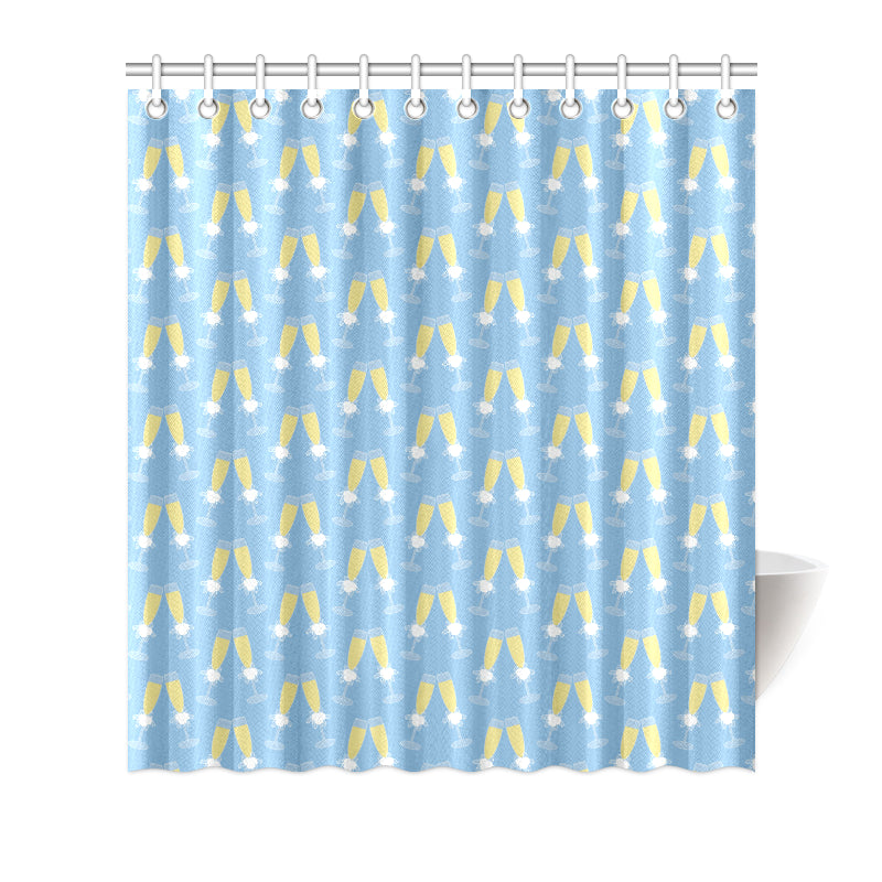 Champagne Pattern Print Design 06 Shower Curtain