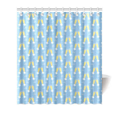 Champagne Pattern Print Design 06 Shower Curtain