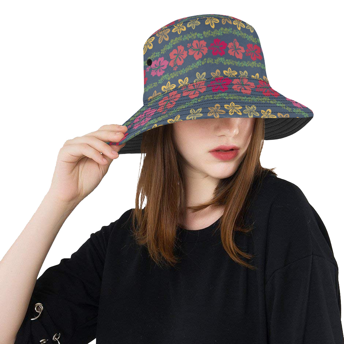 Hawaiian Themed Pattern Print Design H018 Unisex Bucket Hat