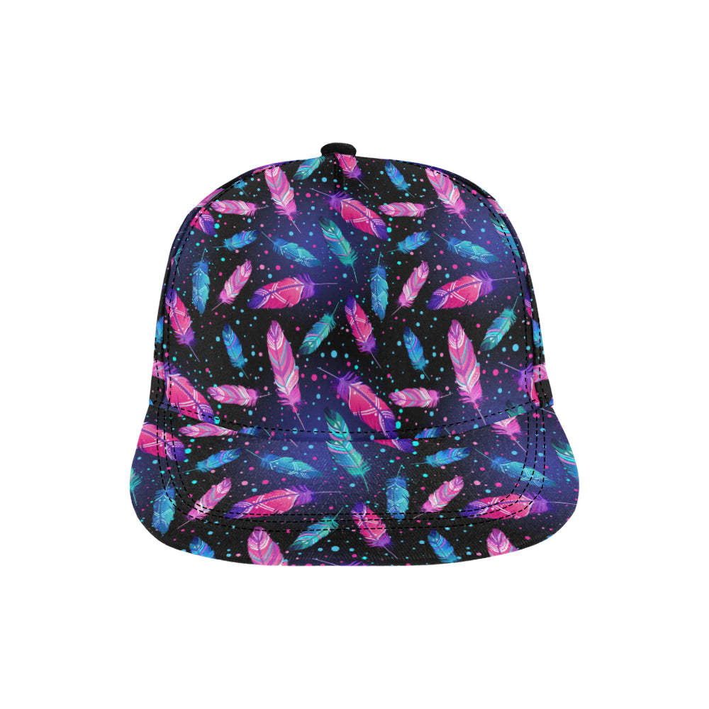Feather Colorful Boho Design Print Snapback Cap