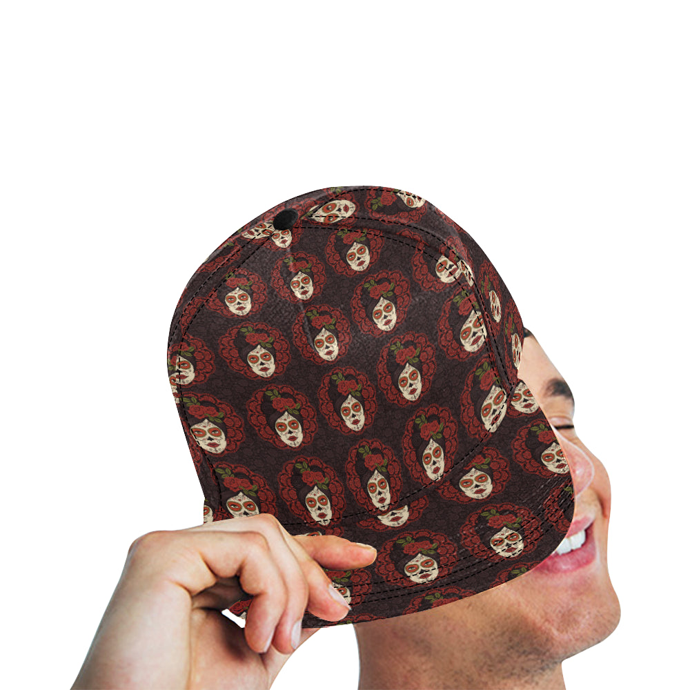 Day of the Dead Mexican Girl Snapback Cap