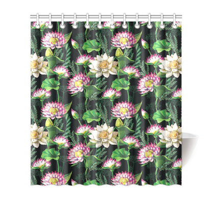 Water Lily Pattern Print Design WL010 Shower Curtain