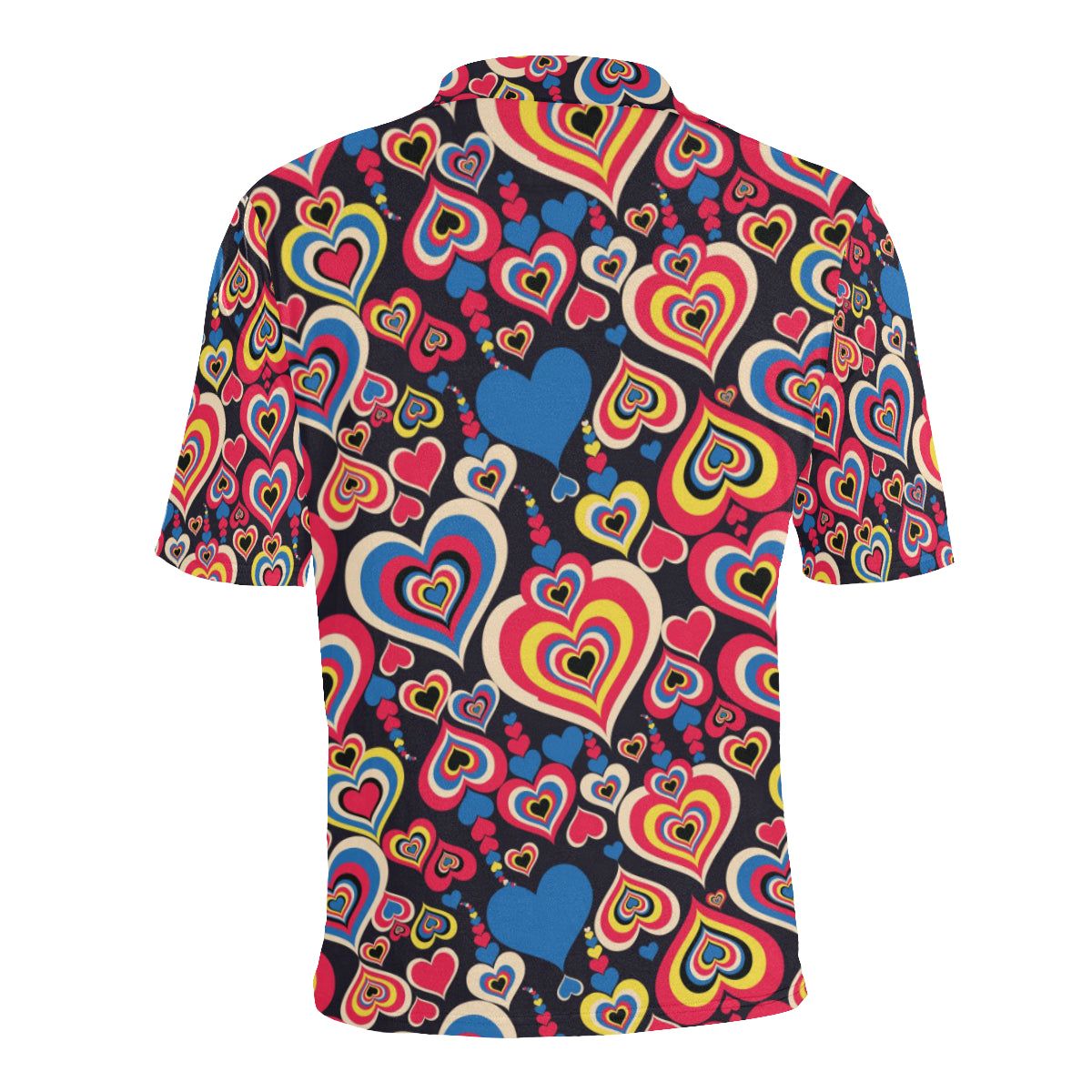 Heart Pattern Print Design HE08 Men Polo Shirt