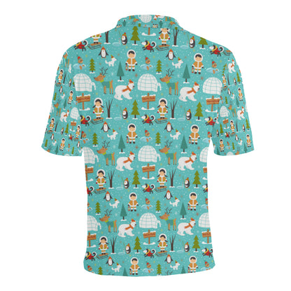 Eskimo Pattern Print Design 01 Men Polo Shirt