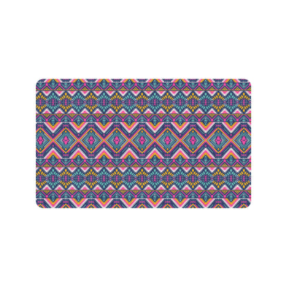 Indian Navajo Pink Themed Design Print Rubber Doormat