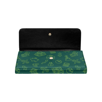 Accounting Financial Pattern Print Design 02 Women's Trifold Wallet