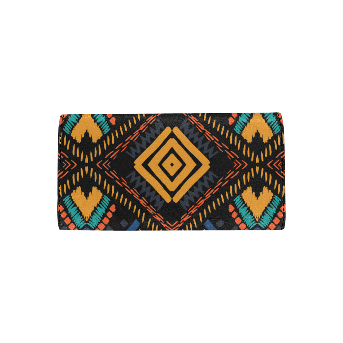 Kente Pattern Print Design 05 Women's Trifold Wallet