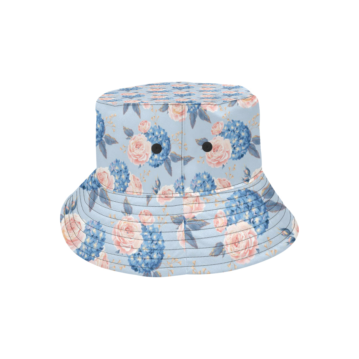 Hydrangea Pattern Print Design HD06 Unisex Bucket Hat