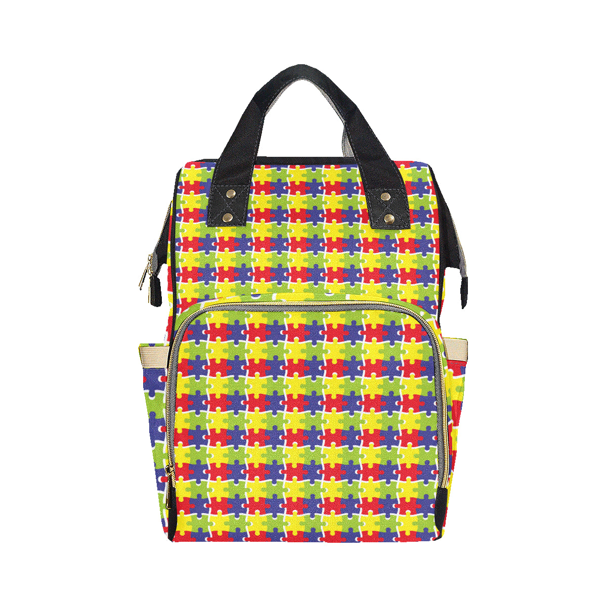 Autism Awareness Pattern Print Design 03 Diaper Bag Backpack