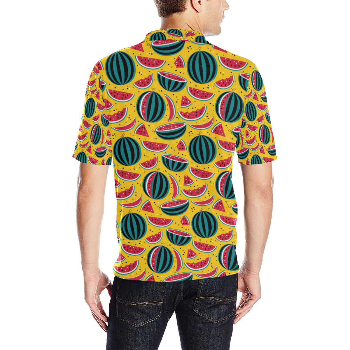 Watermelon Pattern Print Design WM02 Men Polo Shirt