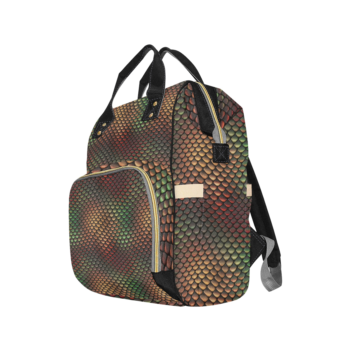 Snake Skin Colorful Print Diaper Bag Backpack