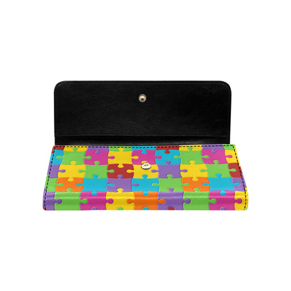 Autism Awareness Pattern Print Design 02 Women's Trifold Wallet