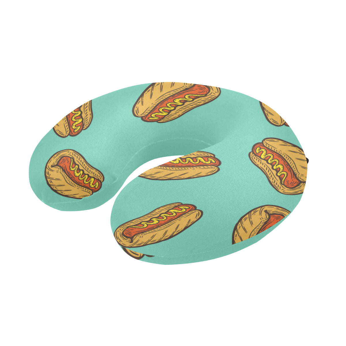Hot Dog Pattern Print Design 04 U-Shaped Travel Neck Pillow