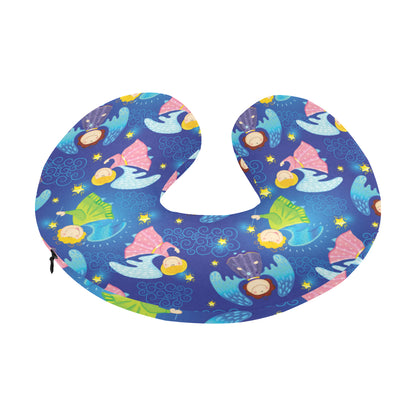 Angel Little Pattern Print Design 02 U-Shaped Travel Neck Pillow