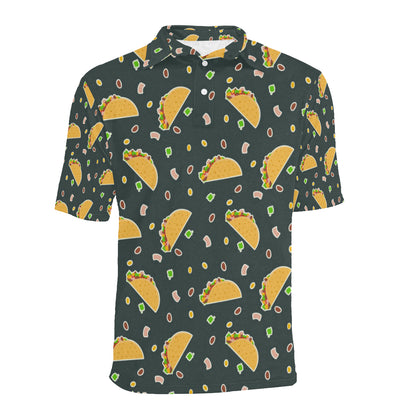 Taco Pattern Print Design TC02 Men Polo Shirt